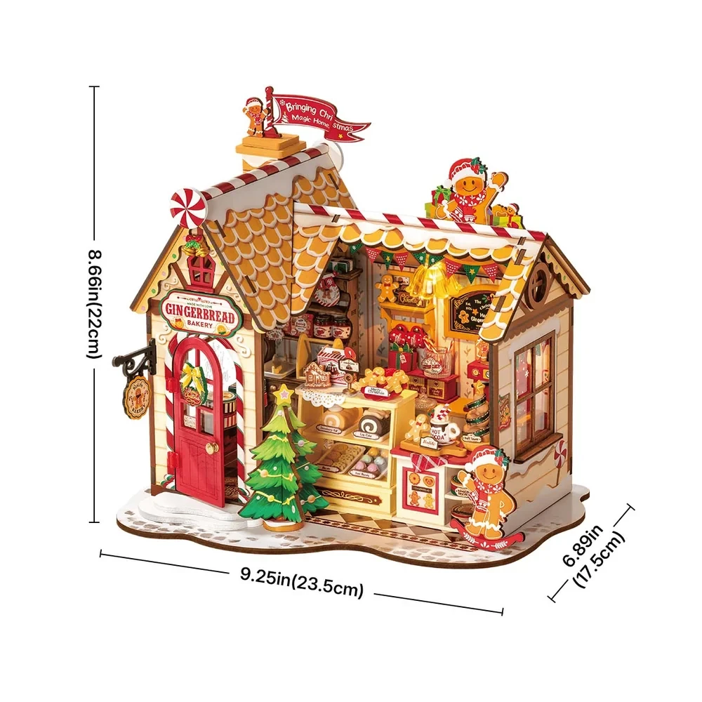  Robotime Gingerbread House DIY Miniature 3D Wooden Model Kit