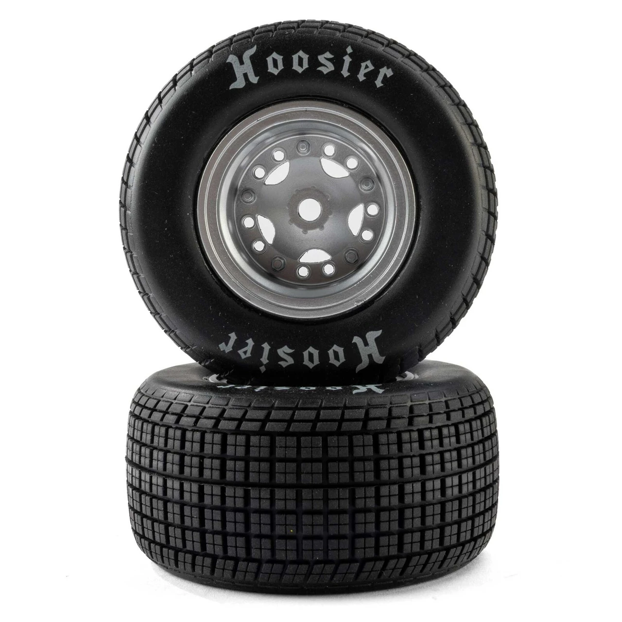 Losi 4642 Losi Hoosier Tires, Medium, Mounted, Satin Aluminum, Left/Right (2): 22S DLM