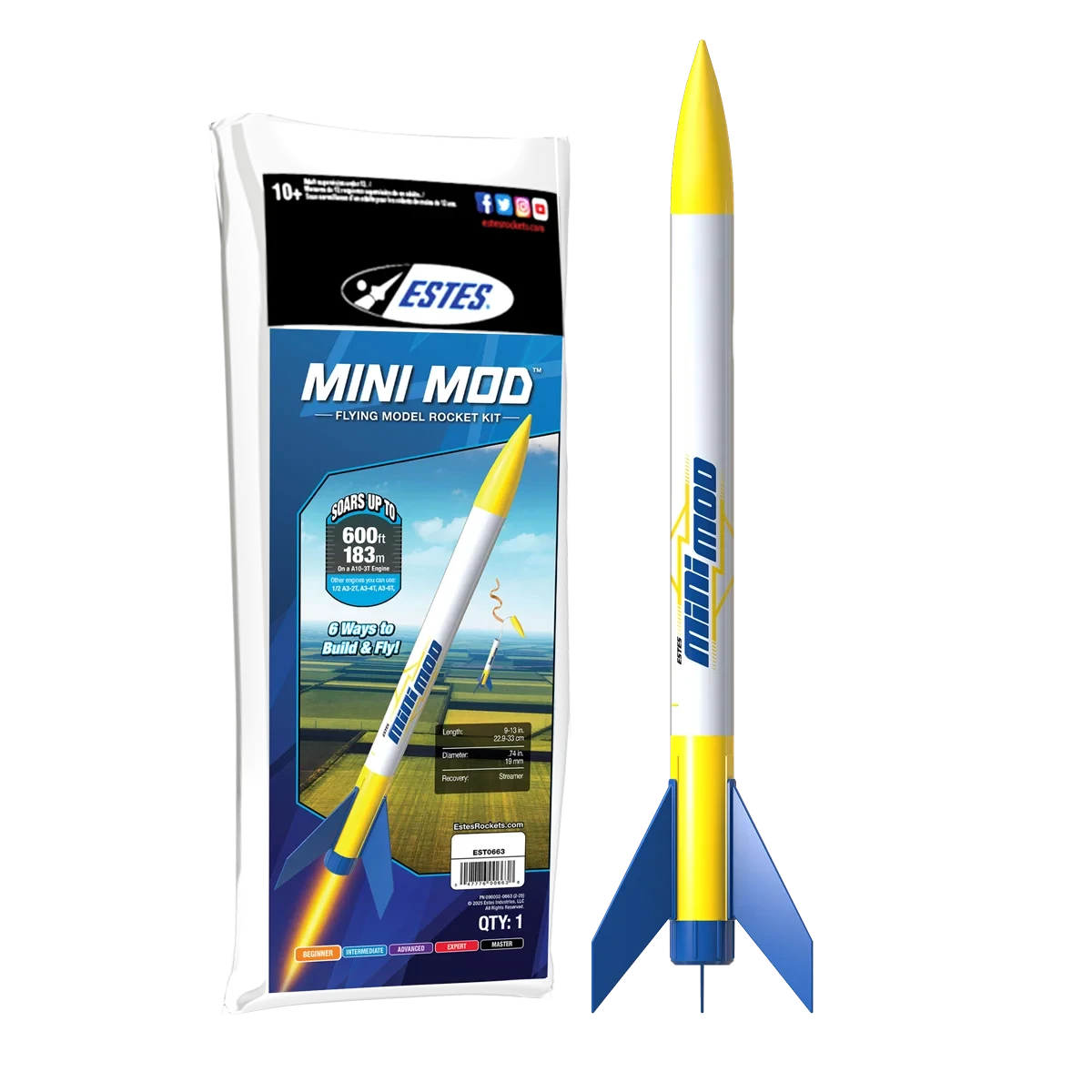 Estes 000663 Mini Mod Model Rocket Kit, Beginner
