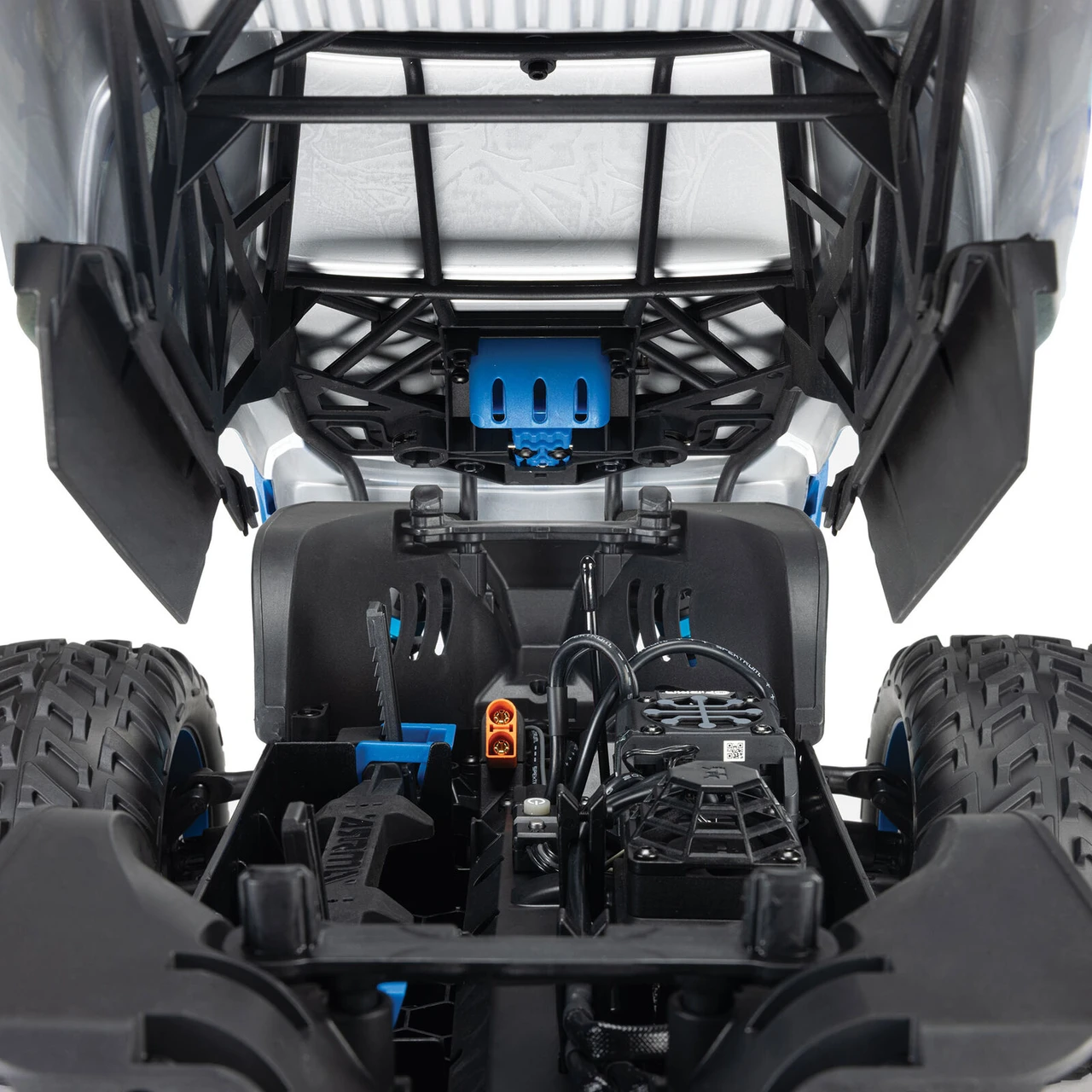 Arrma 1/8 QUAKE 4S DSC 4X4 RTR Brushless Monster Truck , White/Blue