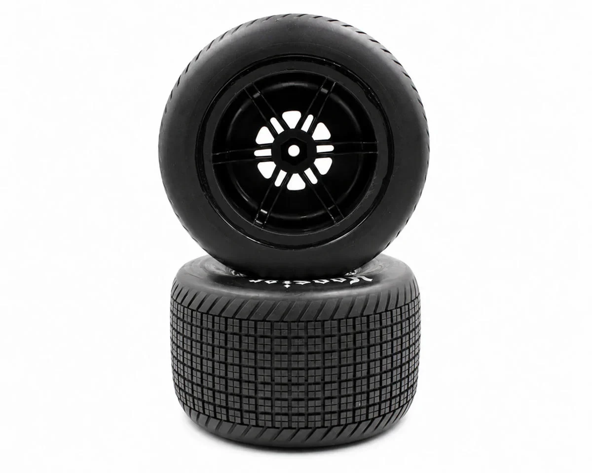 1RC Racing 1/7 Sprint Car Pre-Mounted Rear Tires (Black) (2) (Standard)
