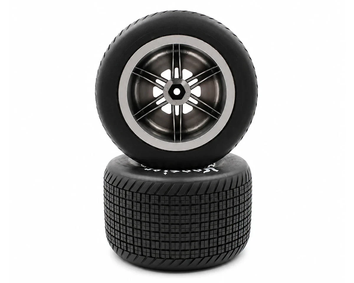 1RC Racing 1/7 Sprint Car Pre-Mounted Rear Tires (Chrome) (2) (Standard)