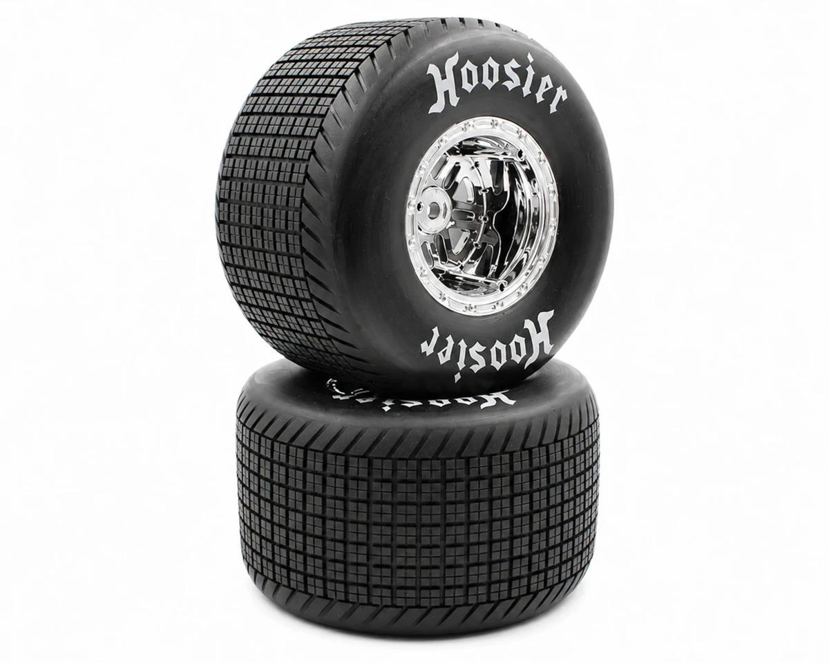 1RC Racing 1/7 Sprint Car Pre-Mounted Rear Tires (Chrome) (2) (Soft)