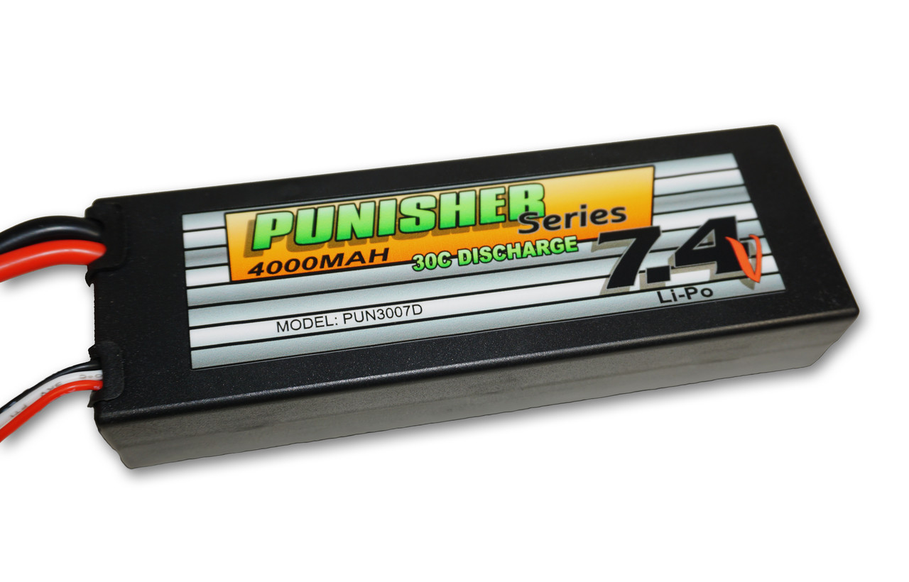 Punisher Series 4000mah 30C 2cell Lipo (Deans Plug) 7.4V Battery