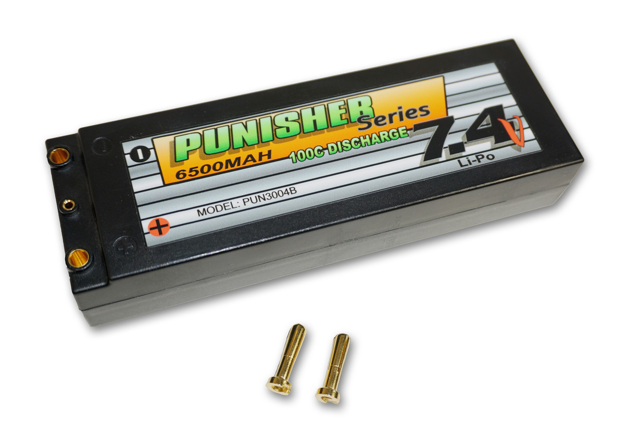 Punisher Series 6500mah 100C 2cell Lipo (4mm Bullet) 7.4V Battery