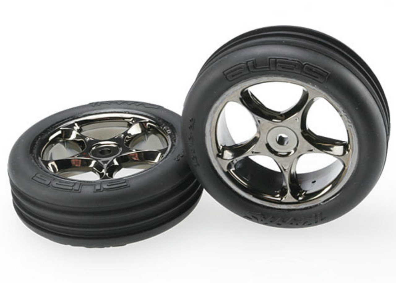 Traxxas Alias 2.2" Front Pre-Mounted Tires (2) (Black Chrome) (Standard) Bandit