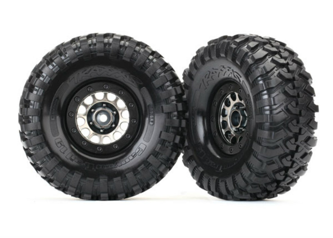 Traxxas 1.9" Canyon Trail Tires/Method 105 Black Chrome Wheels, Mounted