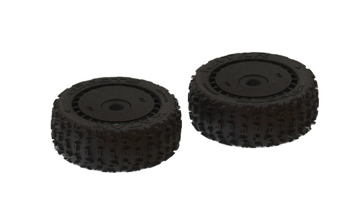 Arrma Dboots 'Back-Flip Mt 6S' Pre-Mounted Tires (Black) (2