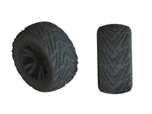 Arrma 550049 dBoots Minokawa LP 4S Tire 3.8 Glued, Black (4S Kraton) (2)