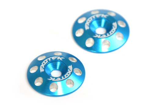 Exotek Racing 1678LBL Flite V2 16mm Aluminum Wing Buttons (Light Blue) (2)