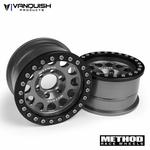 Vanquish 07912 Method 105 1.9 Beadlock Crawler Wheels (Grey/Black) (2)