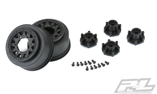 Pro-Line 2785-03 Raid Short Course Wheels (Black) (2) (Traxxas Slash) w/ Removable 12mm Hex