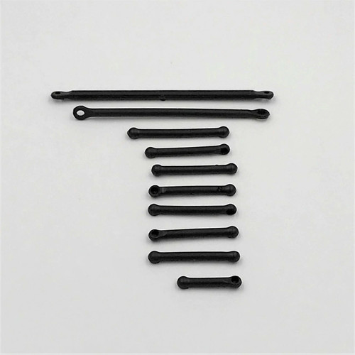 1RC Racing Radius Rods, Black, 1/18 Mid/Spr