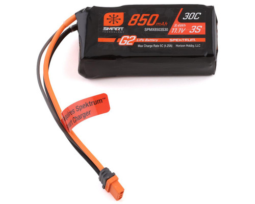 Spektrum 850mAh 3S 11.1V Smart Battery G2 30C IC2