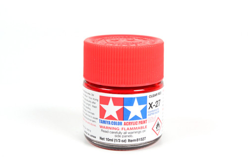 Tamiya 81527 Acrylic Mini X27 Clear Red Paint (10ml)