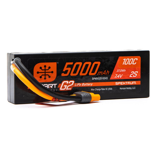 Spektrum 5000mAh 2S 7.4V Smart LiPo Battery G2 100C IC3