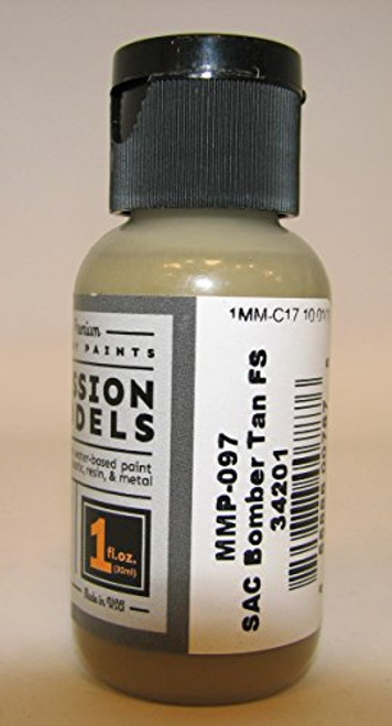 Mission Models MIOMMP-097 Acrylic Model Paint, 1 oz Bottle, SAC Bomber Tan, FS 34201