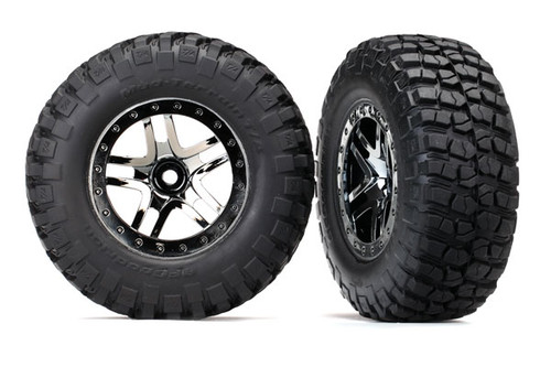 Traxxas Pre-Mounted BFGoodrich KM2 SCT Ultra-Soft (S1) Tires Chrome/Black (2wd Rear, 4x4 F&R)