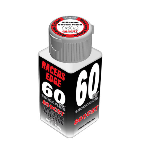 Racers Edge 60 Weight, 800cSt, 70ml 2.36oz Pure Silicone Shock Oil