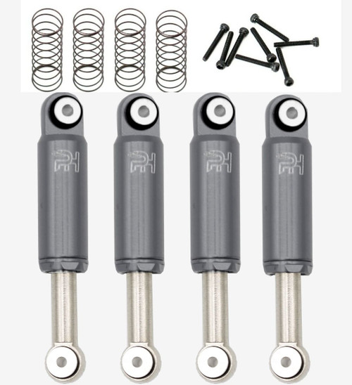 Power Hobby Aluminum 32mm Internal Spring Air Shocks Axial SCX24 (Grey)