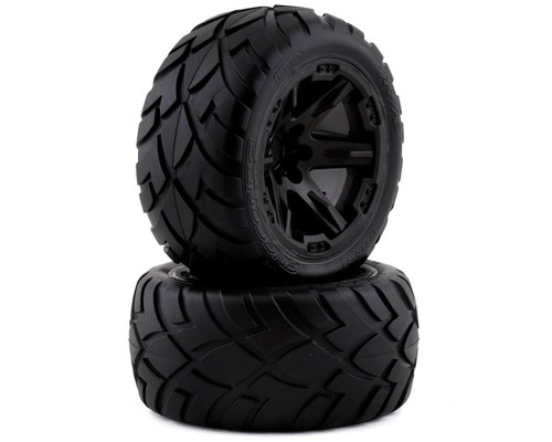 Traxxas 6775 Anaconda 2.8" Pre-Mounted Tires w/ Black RTX Wheels (2wd Front, 4x4 F&R) (2)