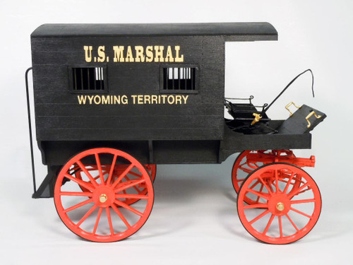 Model Trailways U.S. Marshal's Jail Wagon 1885 Wyoming Territory Wooden Model Kit 1:12 Scale
