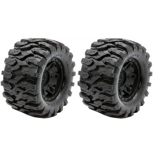 PowerHobby Defender MX Belted All Terrain Tires Mounted 17mm Traxxas Maxx