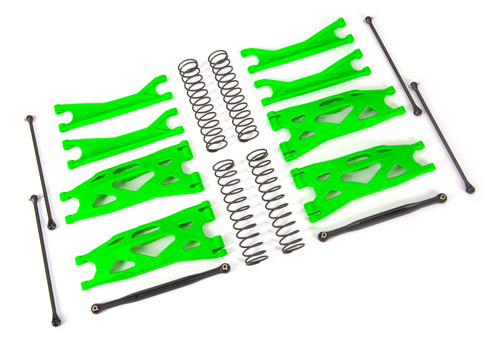 Traxxas 7895G Suspension kit, X-Maxx WideMaxx, Green (includes front & rear suspension arms, front toe links, driveshafts, shock springs)