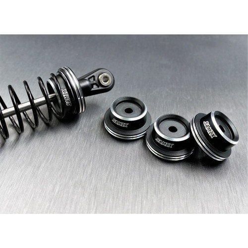 Samix SCX-6 Aluminum Shock Spring Cup (Black) (4)