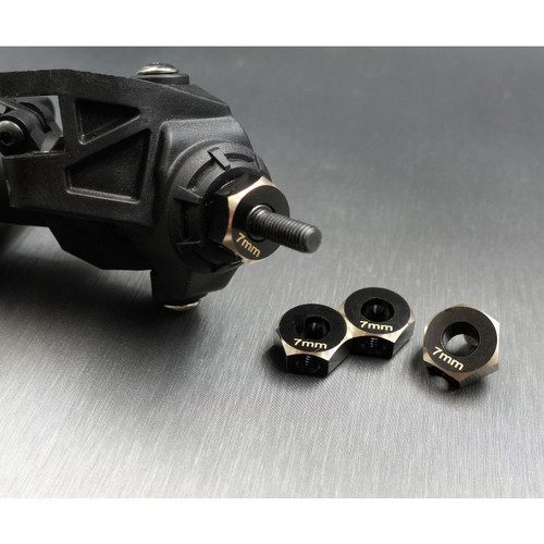 Samix SCX-6 Brass Hex Adapter (4) (7mm)