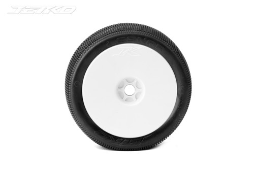 Jetko Lesnar 1/8 Truggy Tires Mounted on White Dish Rims, Ultra Soft (2)