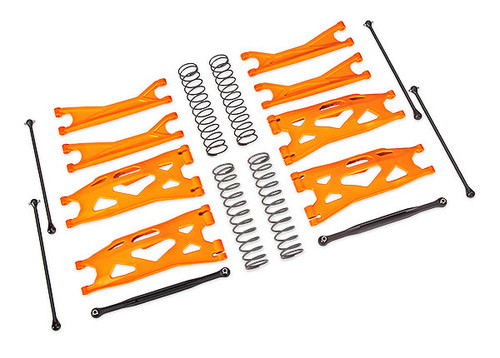 Traxxas 7895T Suspension kit, X-Maxx WideMaxx, Orange (includes front & rear suspension arms, front toe links, driveshafts, shock springs)