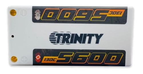 Team Trinity 2s 7.4V 5600mah 130C White Carbon Shorty Pack with 5mm Bullets