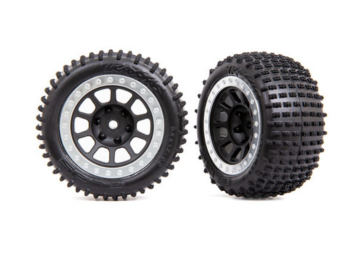 Traxxas 2470G  Alias 2.2" Premounted graphite gray, satin chrome beadlock wheels