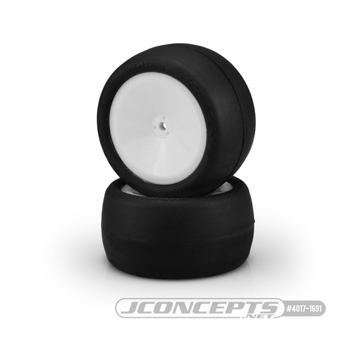 JConcepts Smoothie 2, Silver Compound Tire, Pre-mounted on 3348W Wheels, Fits 2wd Buggy Rear