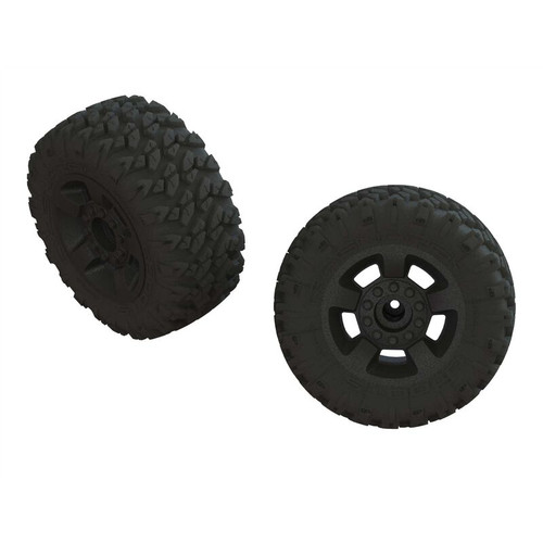 Arrma 550052 dBoots 'Ragnarok Mt' Tire Set Glued Black (2)