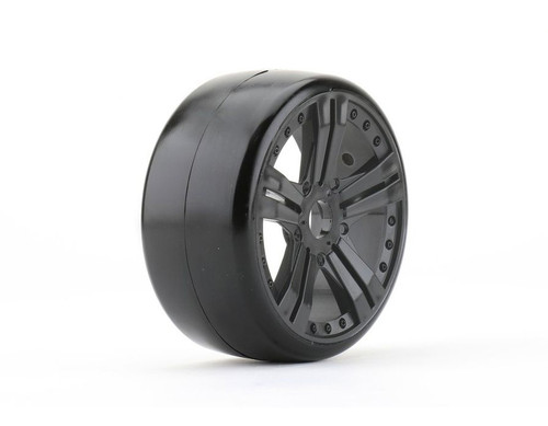 Jetko 1/8 GT Buster Tires Mounted on Black Claw Rims, Ultra Soft, Belted (2)