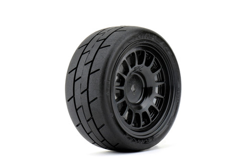 Jetko 1/10 GT Formula Tires Mounted on Black Claw Rims, Super Soft (4)