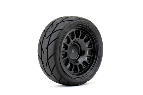 Jetko 1/10 GT Evolution Tires Mounted on Black Claw Rims, Medium Soft (4)