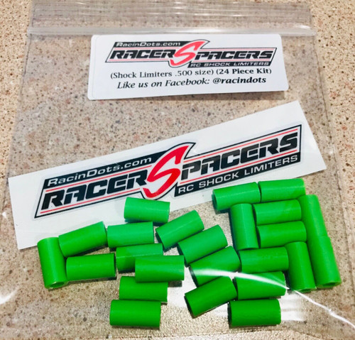 Racin Dots RacerSpacers Green 24 Pieces (3mm Shock Shaft)