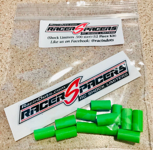 Racin Dots RacerSpacers Green 12 Pieces (3mm Shock Shaft)