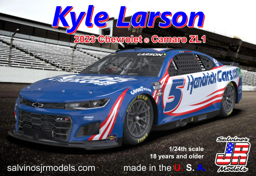 Salvinos JR Hendrick Motorsports Kyle Larson 2023 NEXT GEN Primary Chevrolet Camaro 1/24 Scale Model Kit