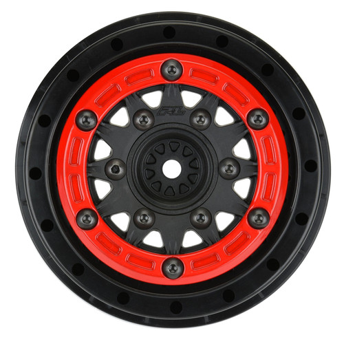 Proline 2811-04 1/10 Raid Bead-Loc Fr/Rr 2.2"/3.0" 12 & 14mm SC Wheels (2) Red/Black