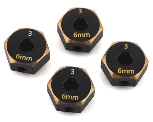 Samix SCX10 III Brass 12mm Hex Adapter (4) (6mm)