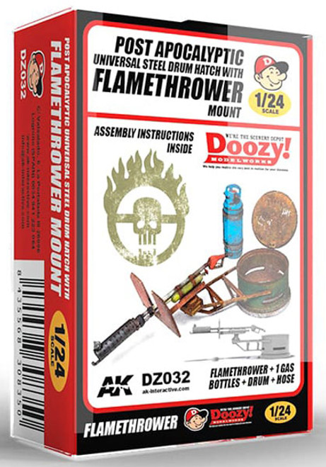 AK Interactive Doozy 1/24 Universal Steel Drum Hatch With Flamethrower Mount Model Kit