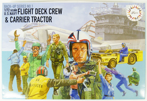 Fujimi 1/72 USN Flight Deck Crew Figures & MD-3 Tractor Model Kit