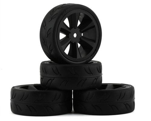 Gravity RC USGT non belted pre glued tires ( edge wheel, black) 