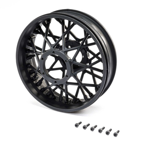 Losi 46001 Rear Wheel Set, Black: PM-MX