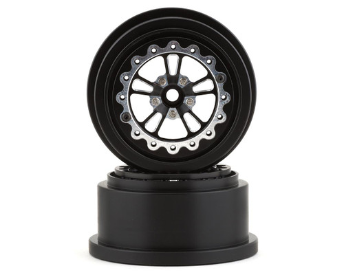 SSD RC V Spoke Lightweight Aluminum Drag Racing Beadlock Wheels (Black) (2) (2.2/3.0")