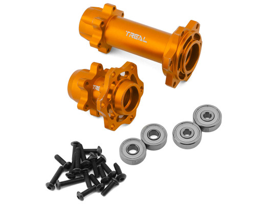 Treal Hobby Promoto CNC Aluminum Wheel Hub Set (Orange) (Front/Rear)